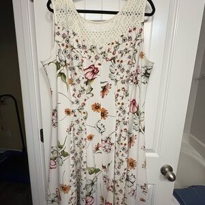 Julian Taylor Floral Cream Maxi Dress